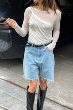 Solid Knotted Sheer Chic Blouse