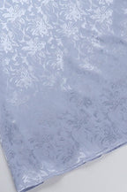 Jacquard Spaghetti Strap Backless Tie Waist Prom Dress
