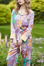 Guinea Pig and Fish Print Home Long-sleeved Two-piece Set