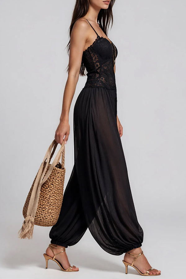 Aria Lace Bodice Boho Jumpsuit