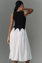 Casual Patchwork Color Block Slim Prom Dress