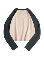 Blurred Heart Print Raglan Long Sleeve Tee