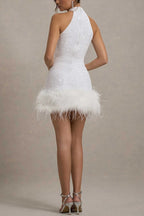 Shiny Fuzzy Sequin Bodycon Party Dress
