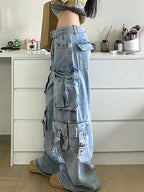 Vintage Multi-Pocket Cargo Jeans