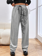 Cross Print Drawstring Sweatpants