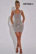 New Fashion Diamonds Glitter Backless Sexy Dress