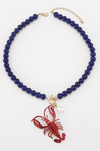 Fashion Lobster Holiday Earrings and Necklace