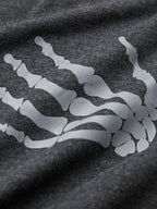 Hand Bone Print Pull Over Sweatshirt