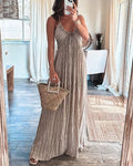 Fernanda Premium Sleeveless Pleated Dress Chic Silhouette Collection