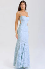 Joan-B Back Lacing Floral Jacquard Dress