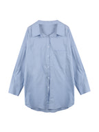 Solid Color Versatile Loose Long Sleeve Blouse