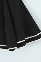 Black Contrast Bustier Lace-up Back Dress