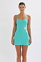 Print Backless Slim Waist Bodycon Sweater Dress