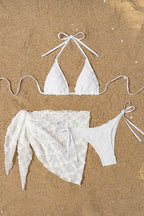 Mesh Halter Tie Three Piece Swim Set