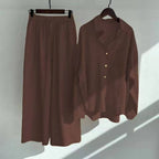 Casual  Loose Wide Legs Two-Pieces Set