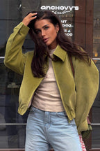 Cropped Suede Lapel Casual Jacket