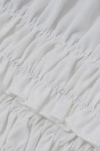 Shirred Smocked Ruffle Strap Scoop Neck Tiered Ruffle Mini Dress