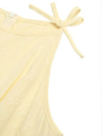 Tie Strap Textured Wide Leg Jumpsuit