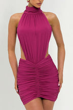Thekla Ruched Cut-Out Mini Dress