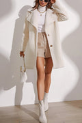 Plush Longline Lapel Winter Coat