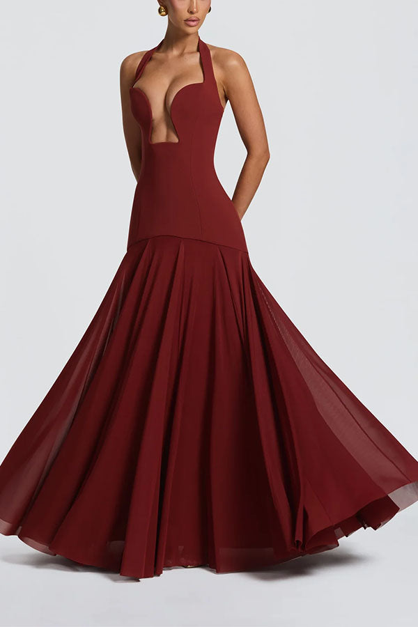 Seraphina Deep V Maxi Dress