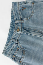 Soft High Rise Embroidered Cropped Jeans
