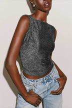 Y2K Sequin Sleeveless Bodycon  Tank Top