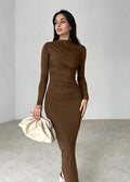 Luxe Slim-Fit Elegant Long Sheath Dress for Women