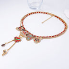 Fashionable Colorful Metal Skull Pendant Necklace