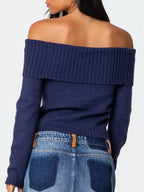 Off Shoulder Long Sleeves Knits