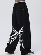 Vintage Butterfly Print Loose Sweatpants