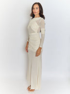 Cecilia Mesh Maxi Dress In White