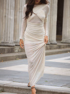 Cecilia Mesh Maxi Dress In White