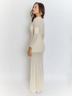 Cecilia Mesh Maxi Dress In White