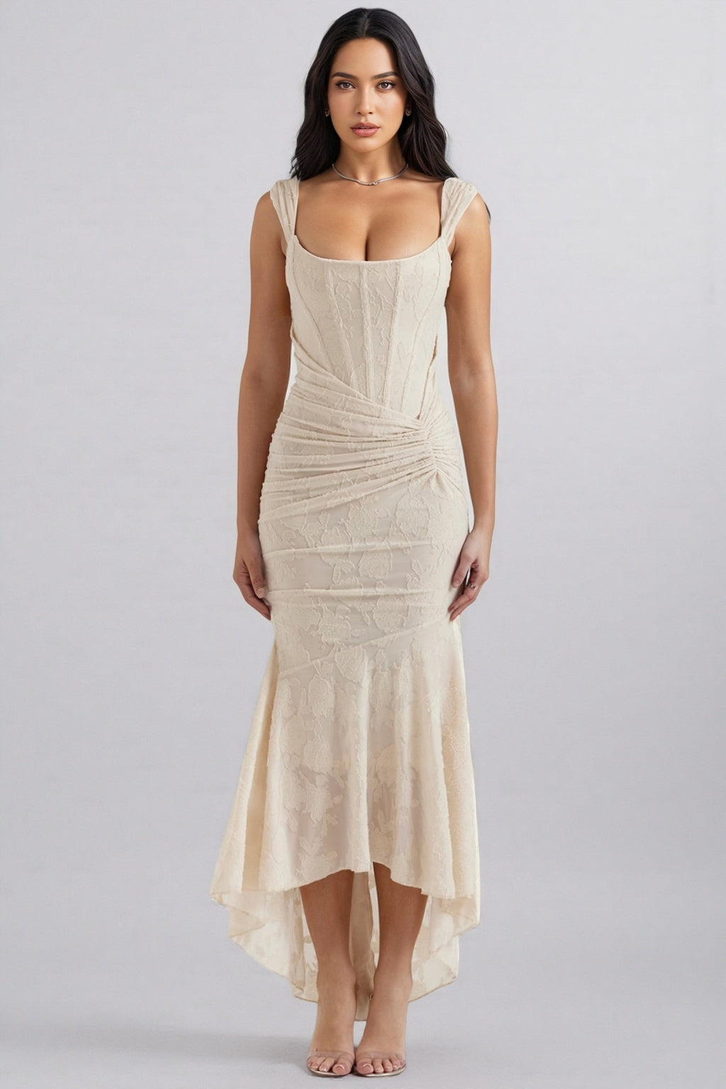 Taye Vintage Cream Floral Maxi Dress