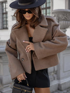 Solid Color Wool Suit Collar Jackets