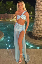 Asymmetrical Crop Top Boho Dress