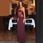 Elegant lace stitching suspender dress