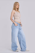 Loose Fit Beaded Decorative Unique Jeans