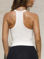 Solid V Neck Slim Knit Cami Top