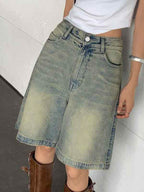 Distressed Loose Denim Shorts