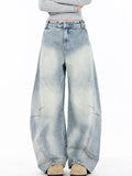 American Retro Curved Knife Boyfriend Jeans