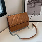Chain Strap Flap Embroidery Crossbody