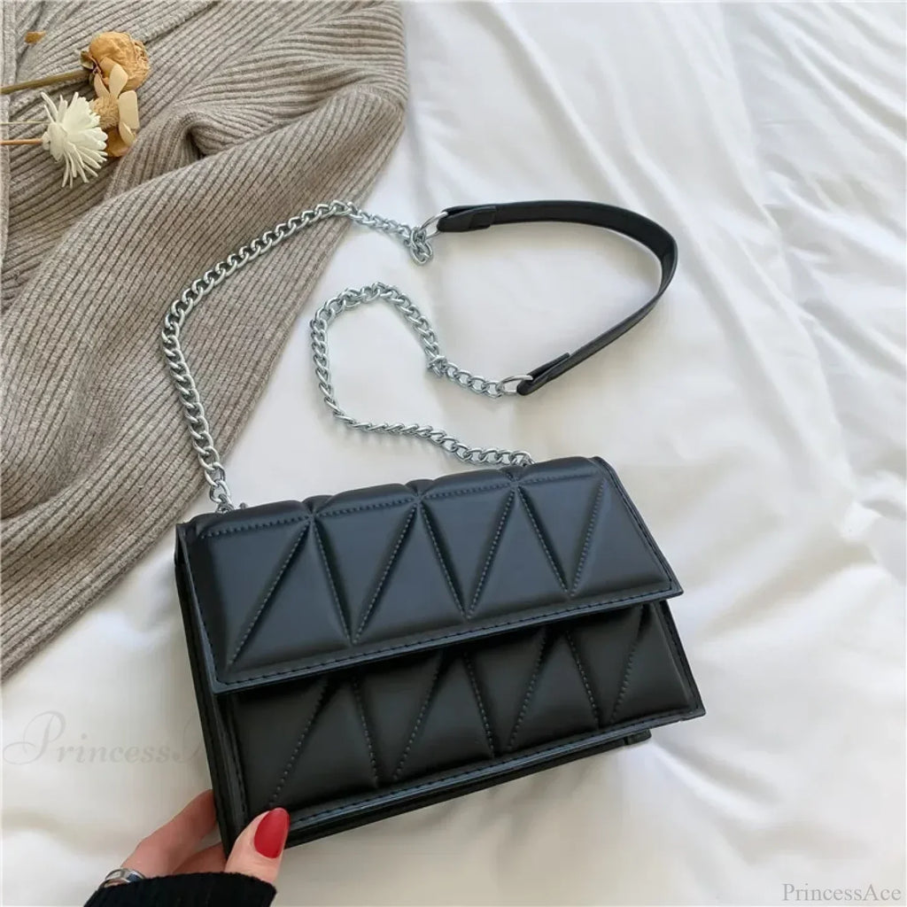 Chain Strap Flap Embroidery Crossbody