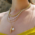 Charming Yellow Contrast Color Crystal Stone Choker Necklace