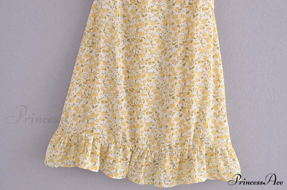 Charming Ditsy Floral Charming Ruffled Mini Dress
