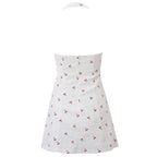 French Summer Cherry Halter Dress