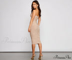 Chic Factor Stylish Ruched Midi Dress