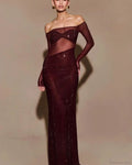 Chic One-Shoulder Rhinestone Fitted Prom Dress