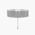 Pear Cut Rhinestone Choker Necklace Silver